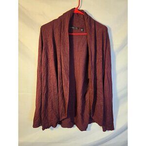 Cyrus Womens Burgundy Purple Cardigan Sweater‎ Open Front Heavier Weight Size XL